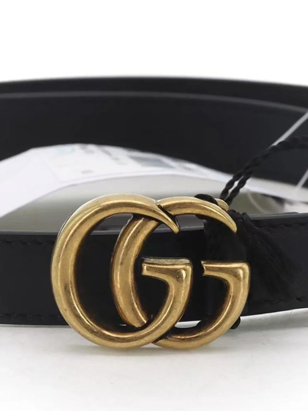 Gucci GG Logo Thin Belt Black 20mm Everyday Luxury - Picture 2 of 7